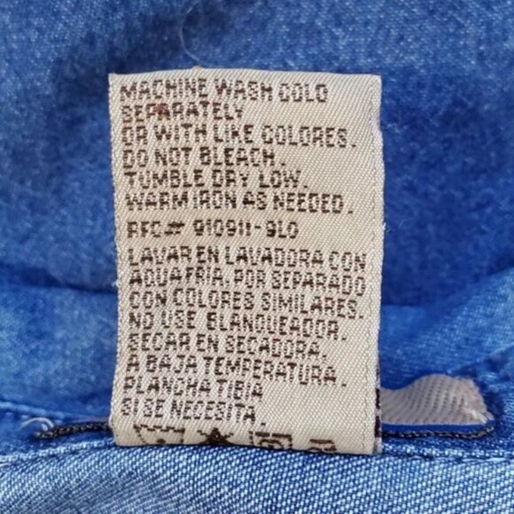 Just My Size Women's Embroidered Button Front Denim Shirt 22W/24W - Picture 6 of 6